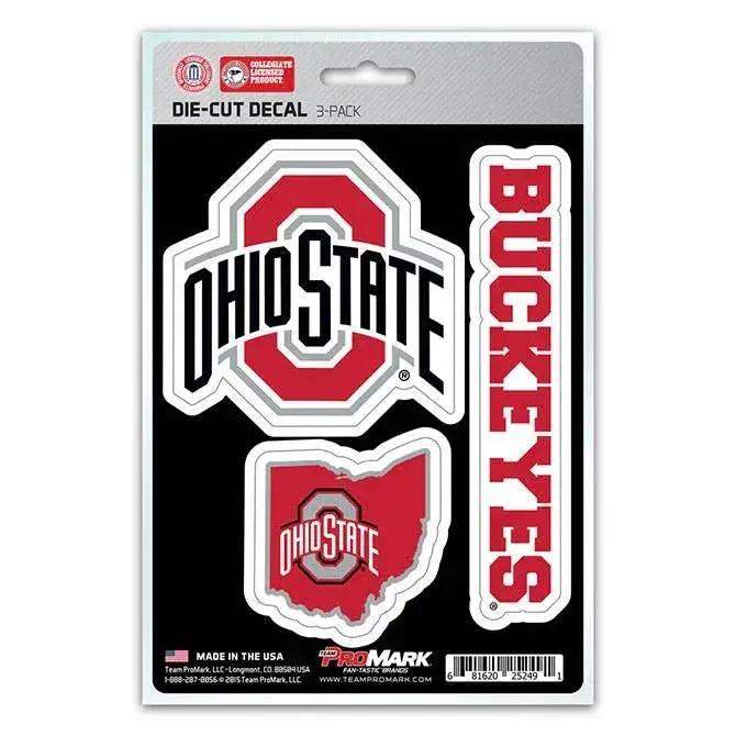  Ohio State Buckeyes Die Cut Vinyl Decal Set 3 Pack Deluxe -  ToylandEU™
