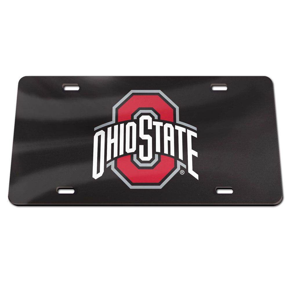 Ohio State Buckeyes License Plate Black Acrylic Order - ToylandEU
