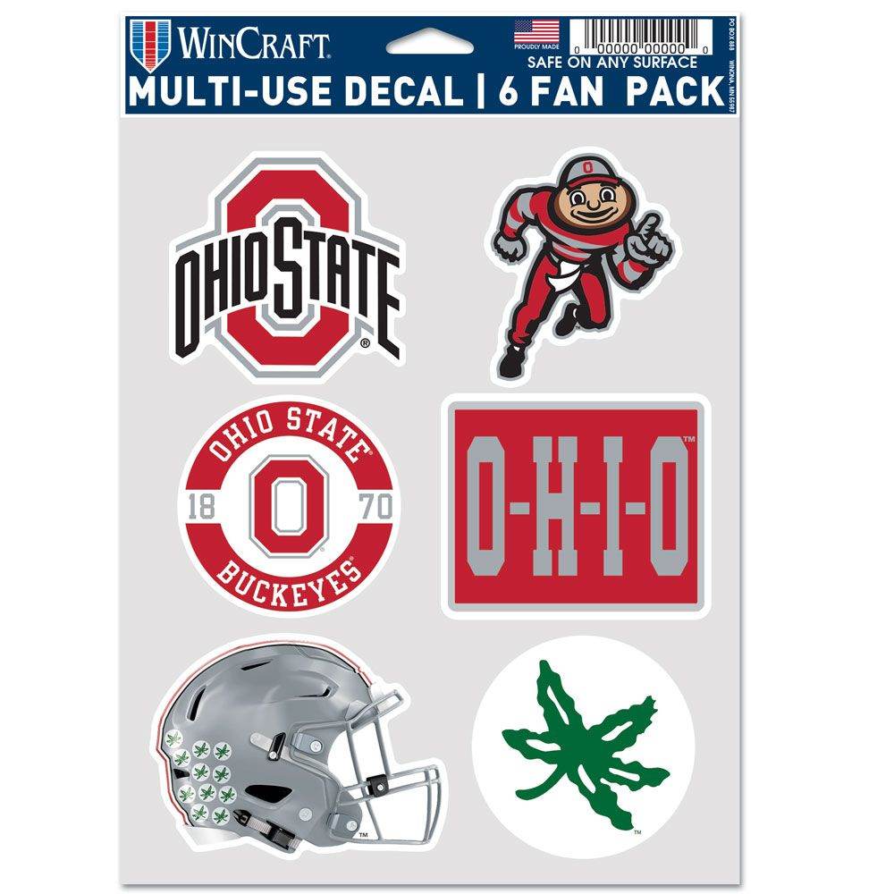 Ohio State Buckeyes Multi Use Fan Decal Pack Six Pack - ToylandEU