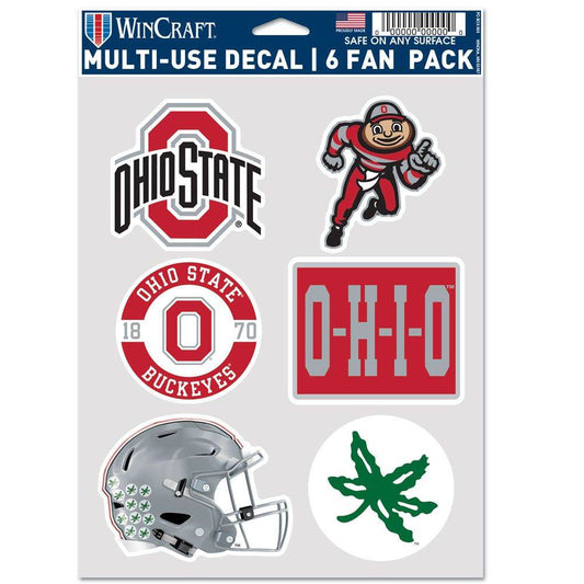 Ohio State Buckeyes Multi Use Fan Decal Pack Six Pack - ToylandEU