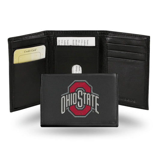 Ohio State Buckeyes Wallet Trifold Leather Embroidered - ToylandEU