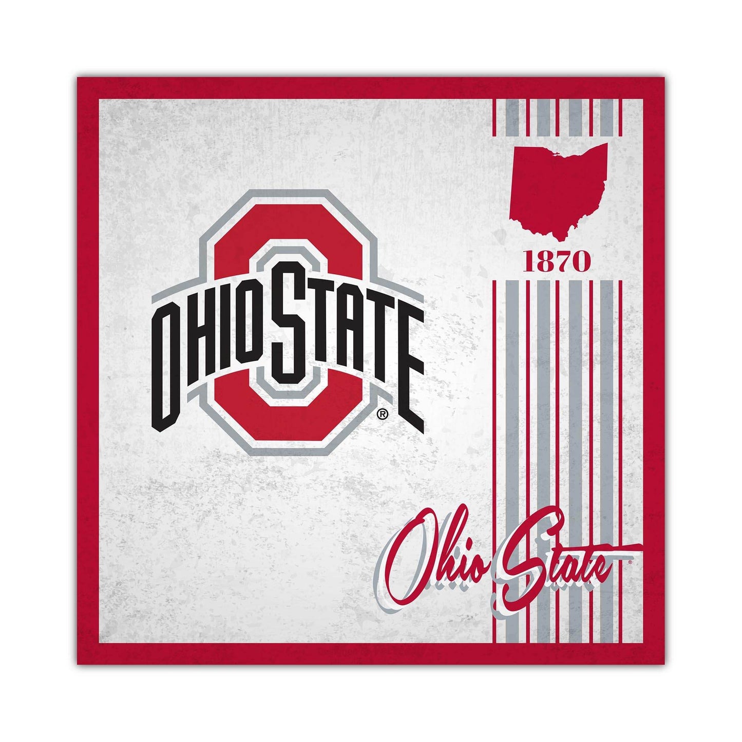 Ohio State Buckeyes Wood Sign 10x10 Album Design For Home - ToylandEU