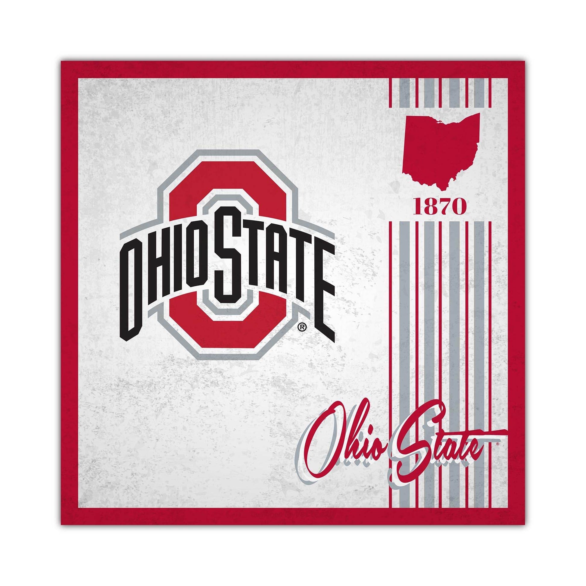 Ohio State Buckeyes Wood Sign 10x10 Album Design For Home - ToylandEU