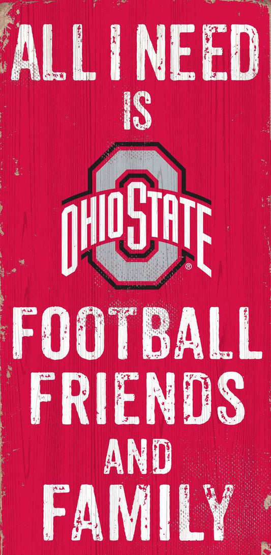 Ohio State Buckeyes Wood Sign 6x12 Friends And Family - ToylandEU