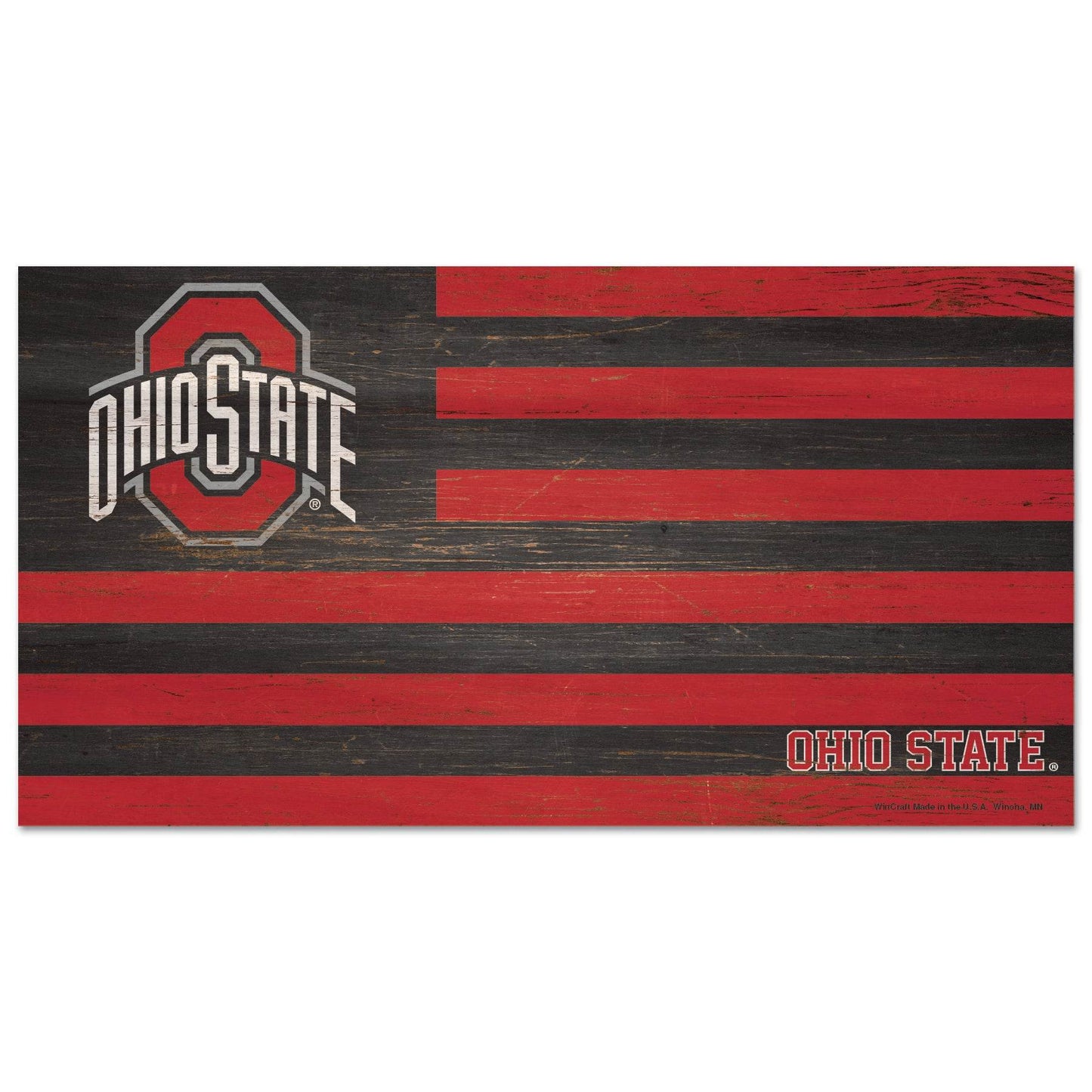 Ohio State Buckeyes Wooden Sign Flag 9x17 Wall Decor - ToylandEU