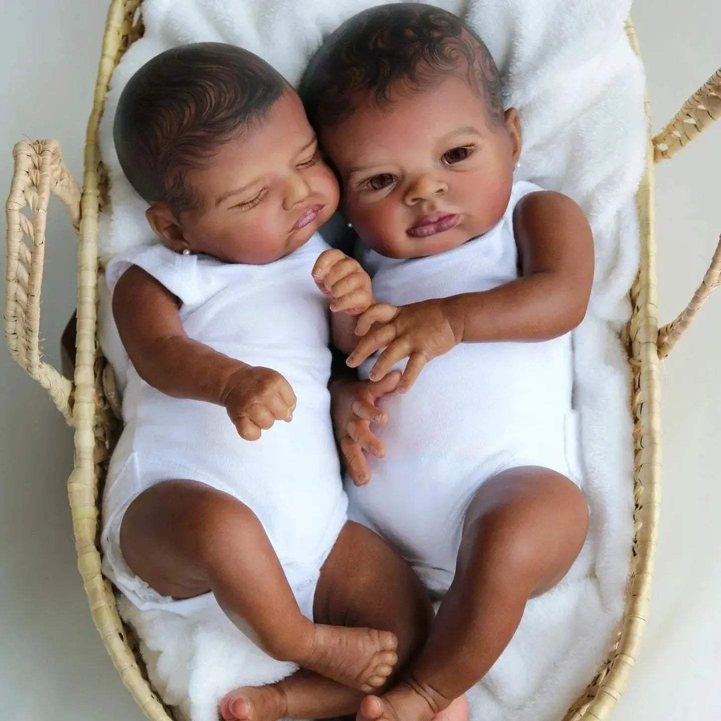 Oil Painted Dark Skin Reborn Doll 45cm Lifelike Rosalie - ToylandEU