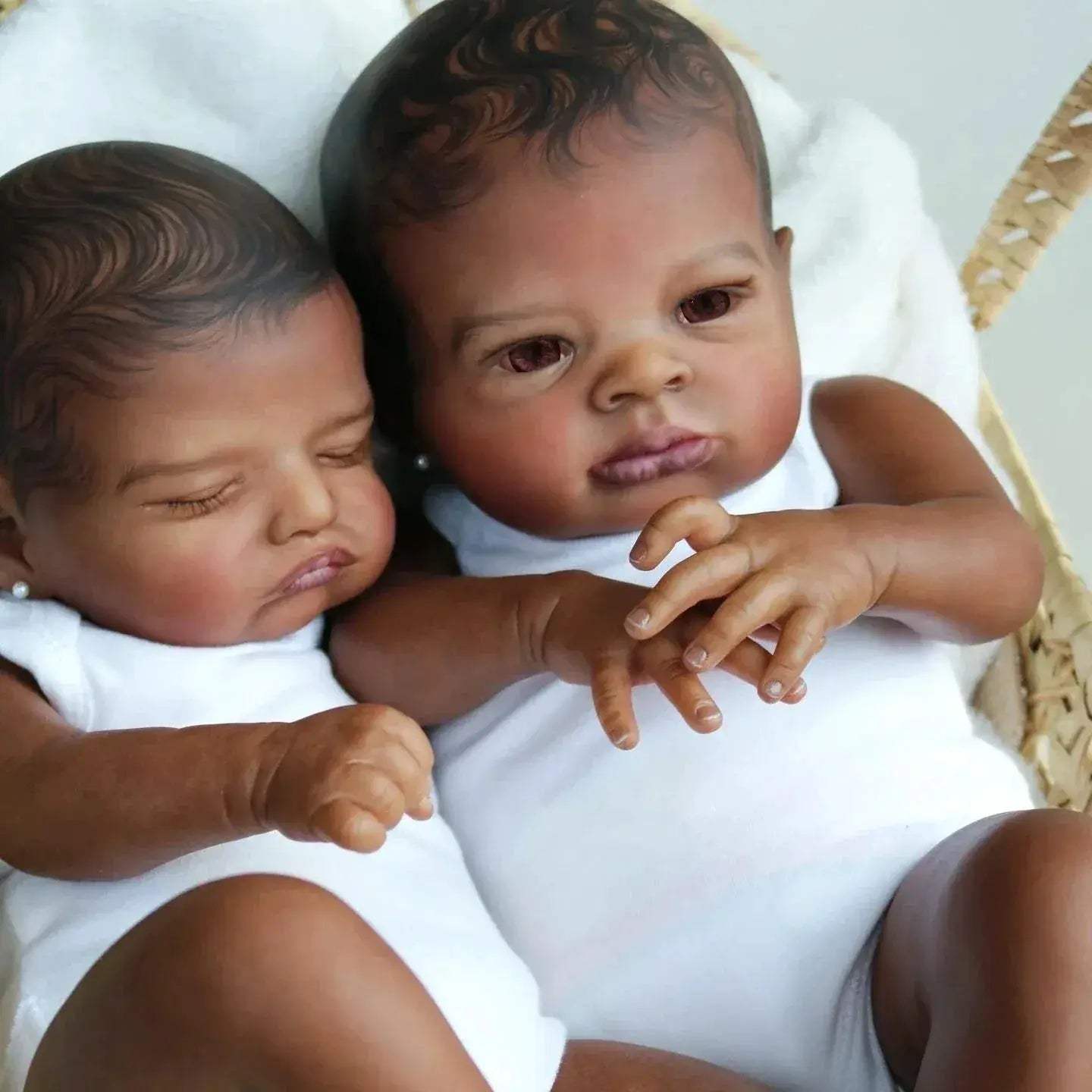 Oil Painted Dark Skin Reborn Doll 45cm Lifelike Rosalie - ToylandEU