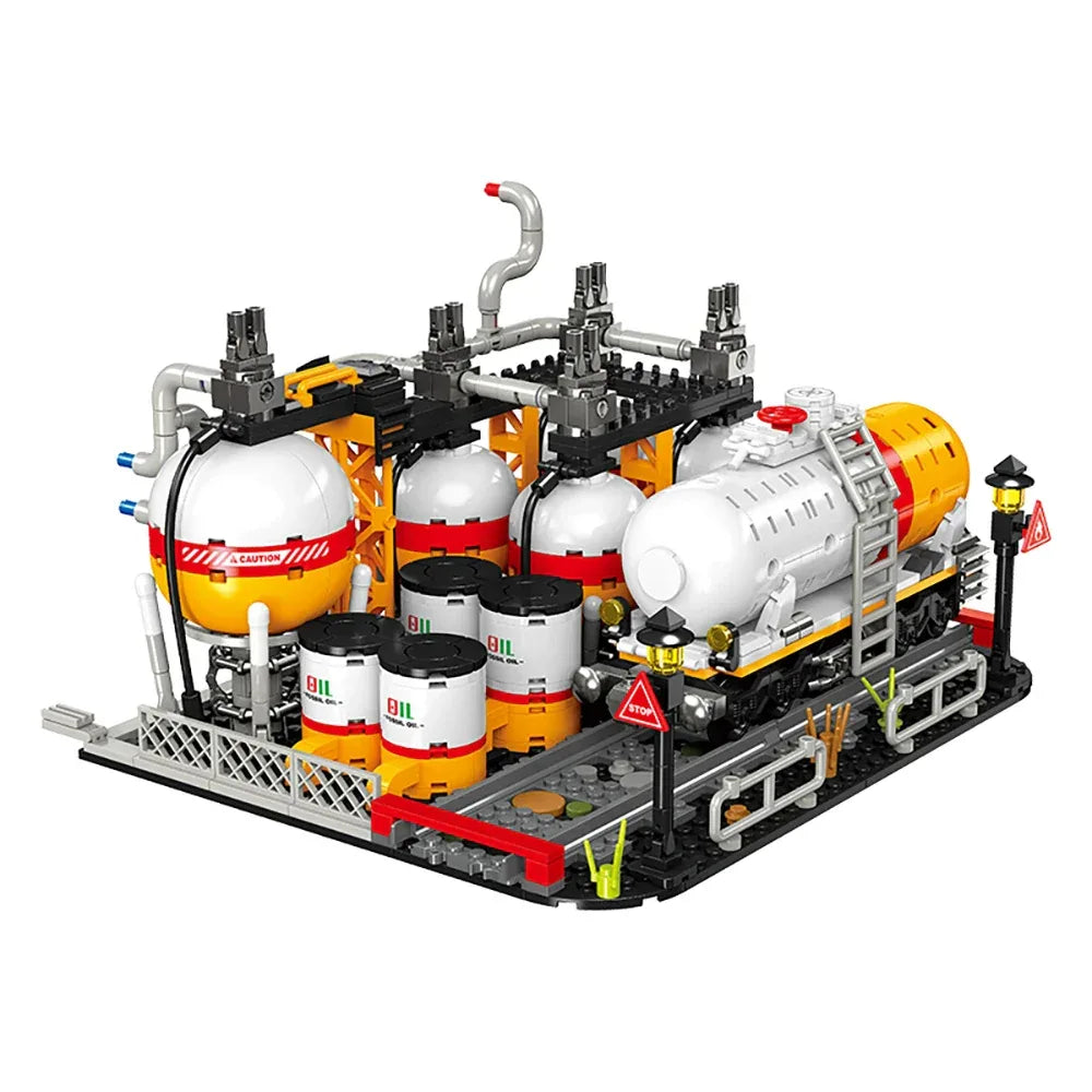 Oil Refinery Building Block Set for Creative STEM Play - ToylandEU