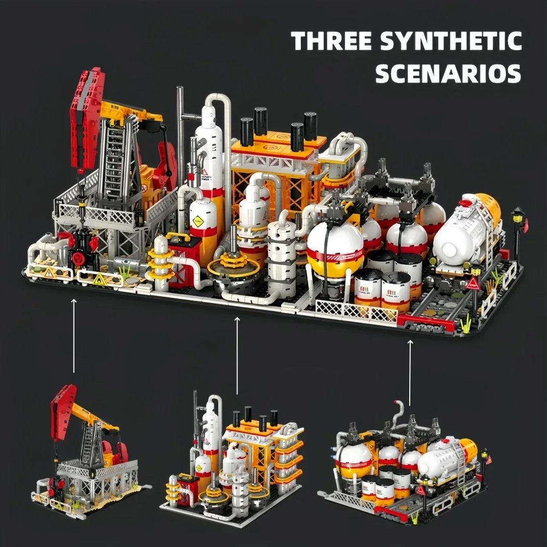 Oil Refinery Building Block Set for Creative STEM Play - ToylandEU