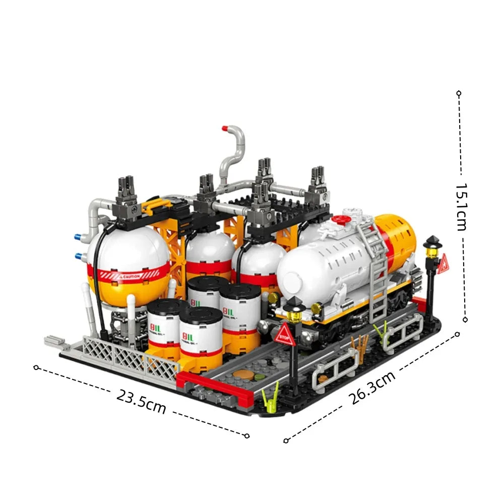 Oil Refinery Building Block Set for Creative STEM Play - ToylandEU