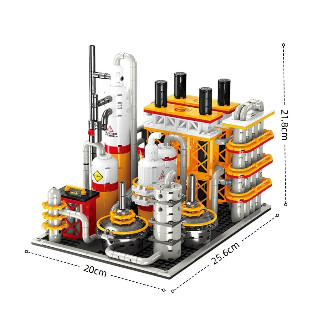 Oil Refinery Building Block Set for Creative STEM Play - ToylandEU