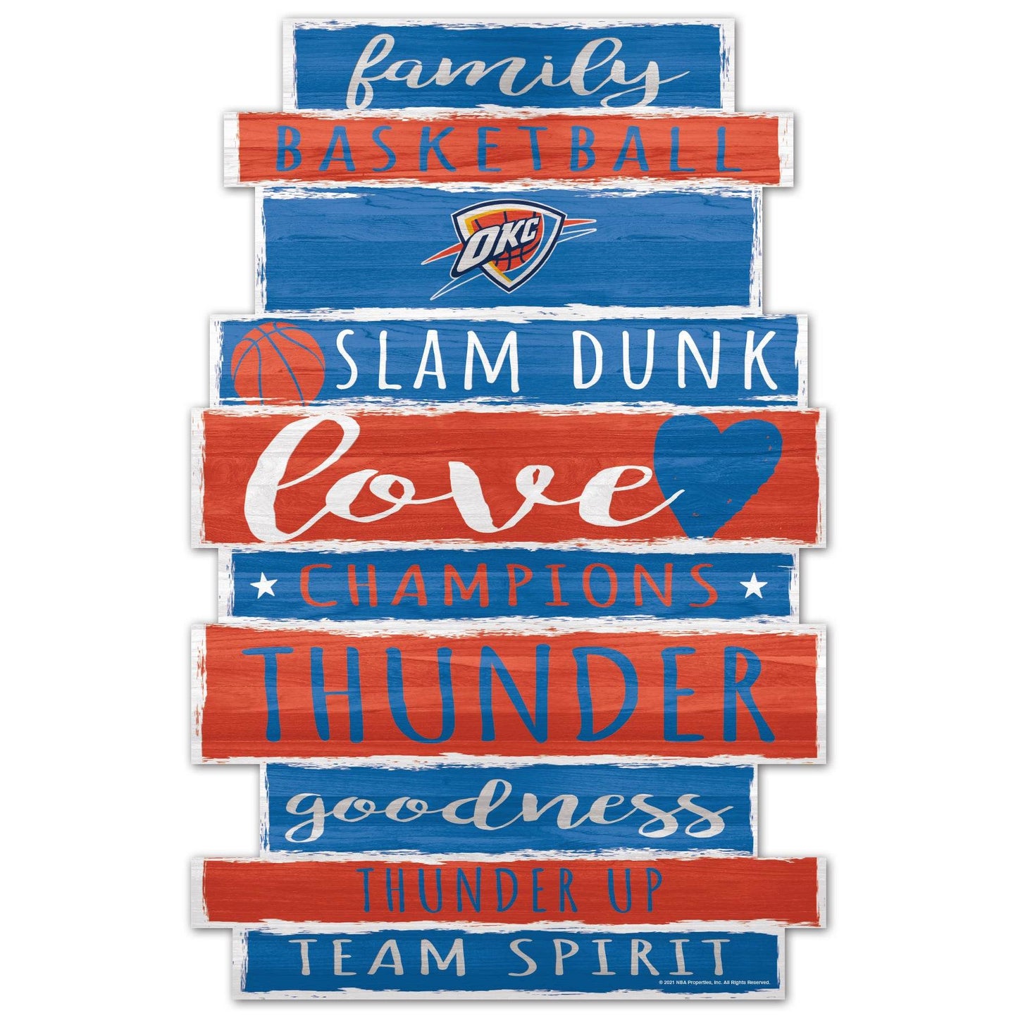 Oklahoma City Thunder 11x17 Wood Family Word Sign Display - ToylandEU