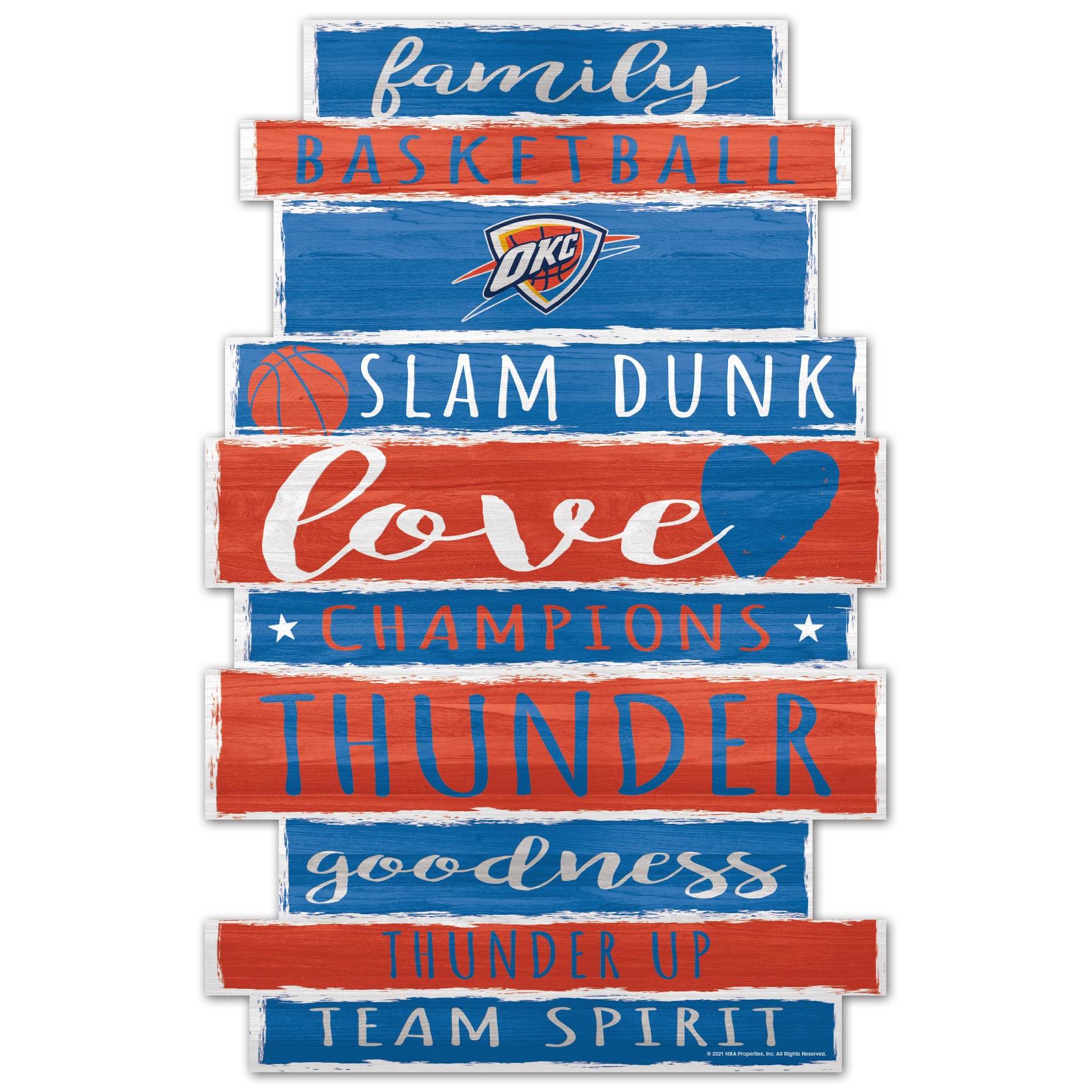 Oklahoma City Thunder 11x17 Wood Family Word Sign Display - ToylandEU