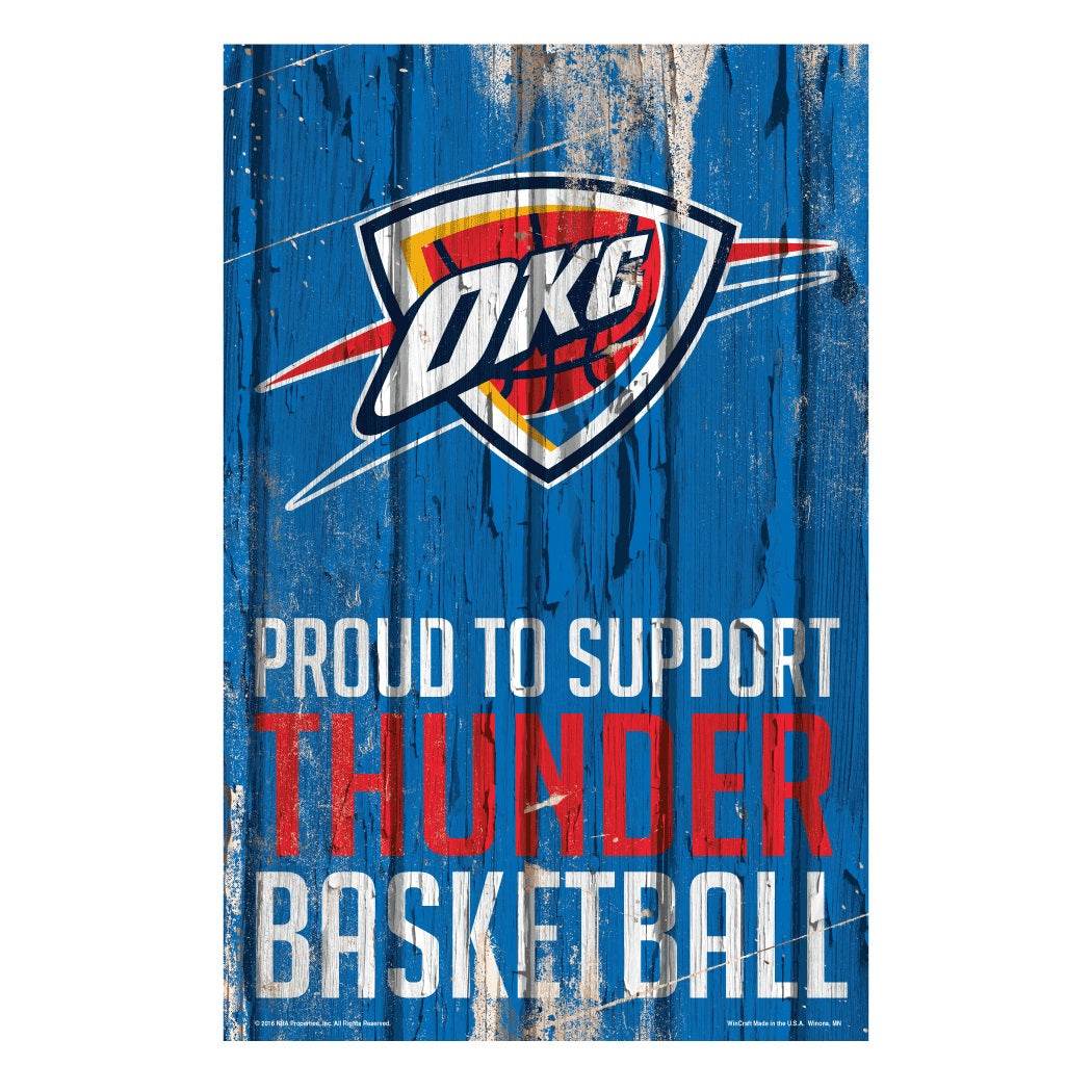 Oklahoma City Thunder 11x17 Wood Sign Proud to Support - ToylandEU