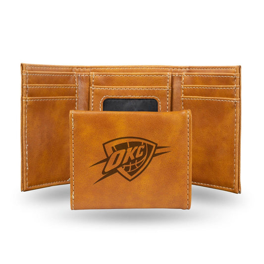 Oklahoma City Thunder Trifold Wallet Laser Engraved Gift - ToylandEU
