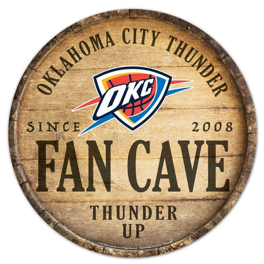 Oklahoma City Thunder Wood Sign 14 Inch Round Top Decor - ToylandEU