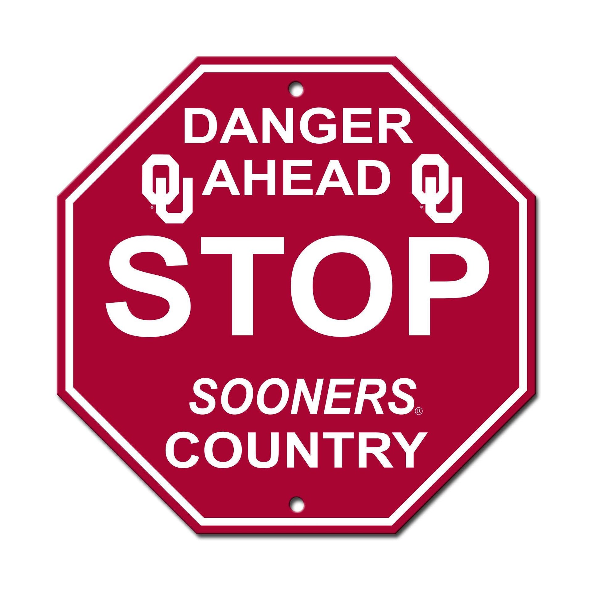 Oklahoma Sooners 12x12 Plastic Stop Sign With Team Logo - ToylandEU