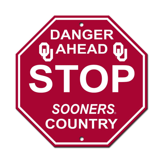 Oklahoma Sooners 12x12 Plastic Stop Sign With Team Logo - ToylandEU