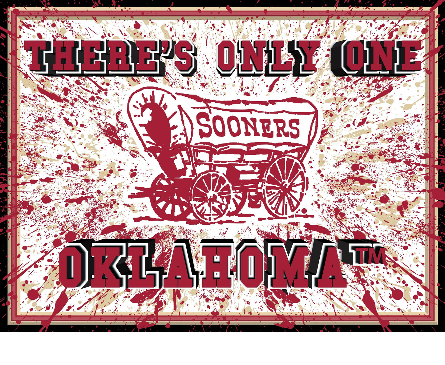Oklahoma Sooners 3D Art Print 12x16 Splatter Wall Decor - ToylandEU