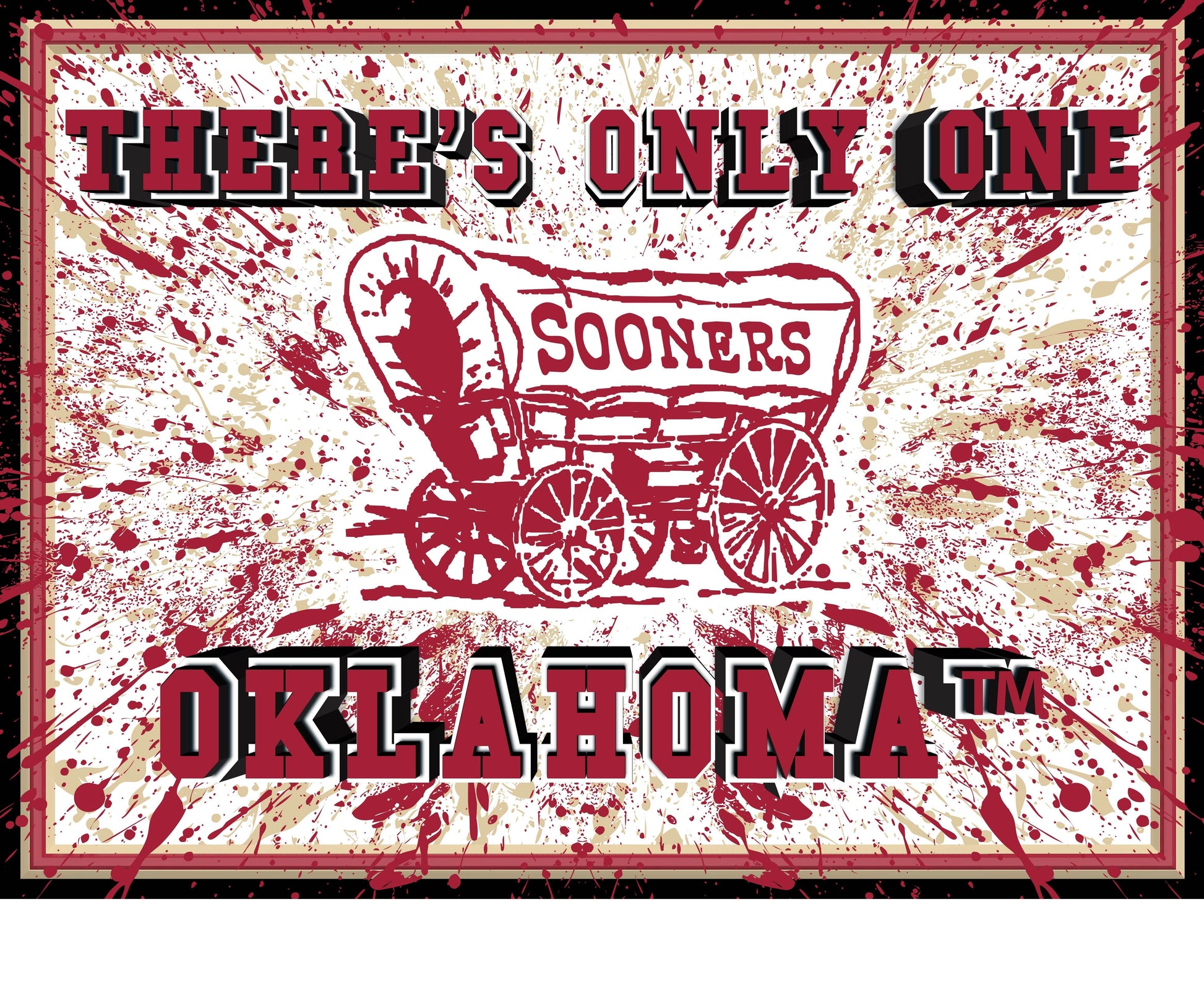 Oklahoma Sooners 3D Art Print 12x16 Splatter Wall Decor - ToylandEU