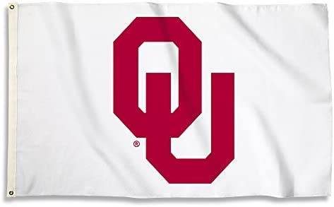 Oklahoma Sooners 3x5 Flag White Background BSI Polyester - ToylandEU