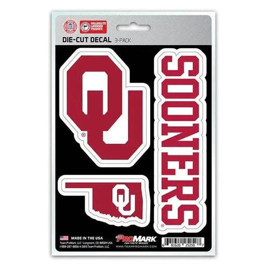 Oklahoma Sooners Die Cut Team Decals 3 Pack Premium Vinyl -  ToylandEU™