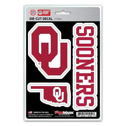  Oklahoma Sooners Die Cut Team Decals 3 Pack Premium Vinyl -  ToylandEU™