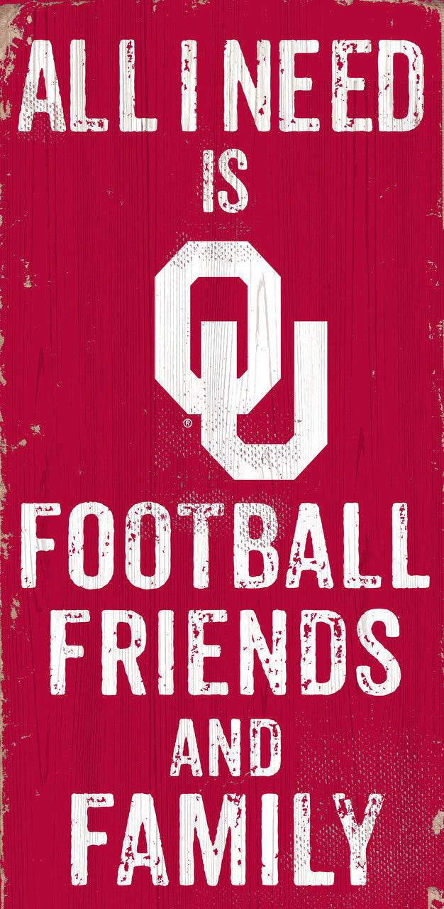 Oklahoma Sooners Football Wood Sign 6x12 Friends and Family - ToylandEU