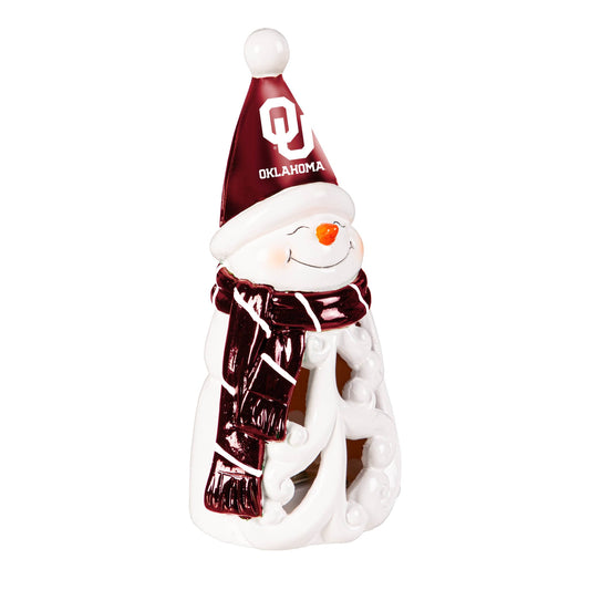 Oklahoma Sooners LED Snowman Statue 8 Inch Holiday Decor - ToylandEU