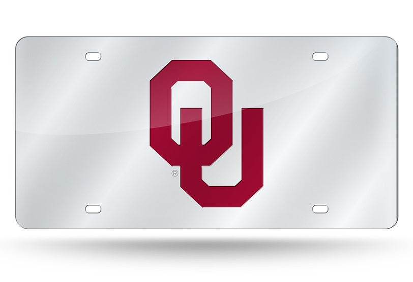 Oklahoma Sooners Laser Cut Silver License Plate Decor - ToylandEU