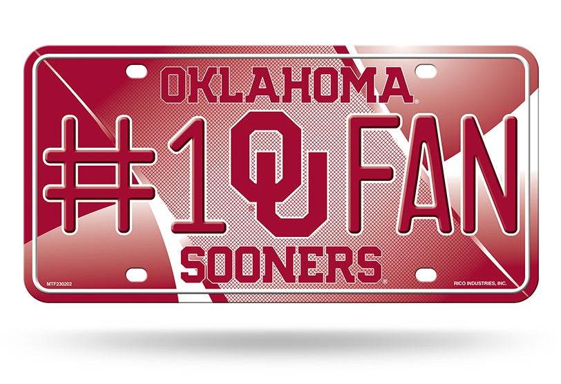 Oklahoma Sooners License Plate 6x12 Rico Industries - ToylandEU