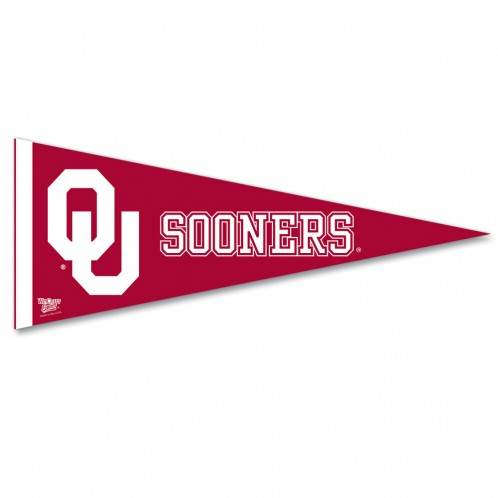 Oklahoma Sooners Pennant 12x30 Premium Wool Felt Style - ToylandEU