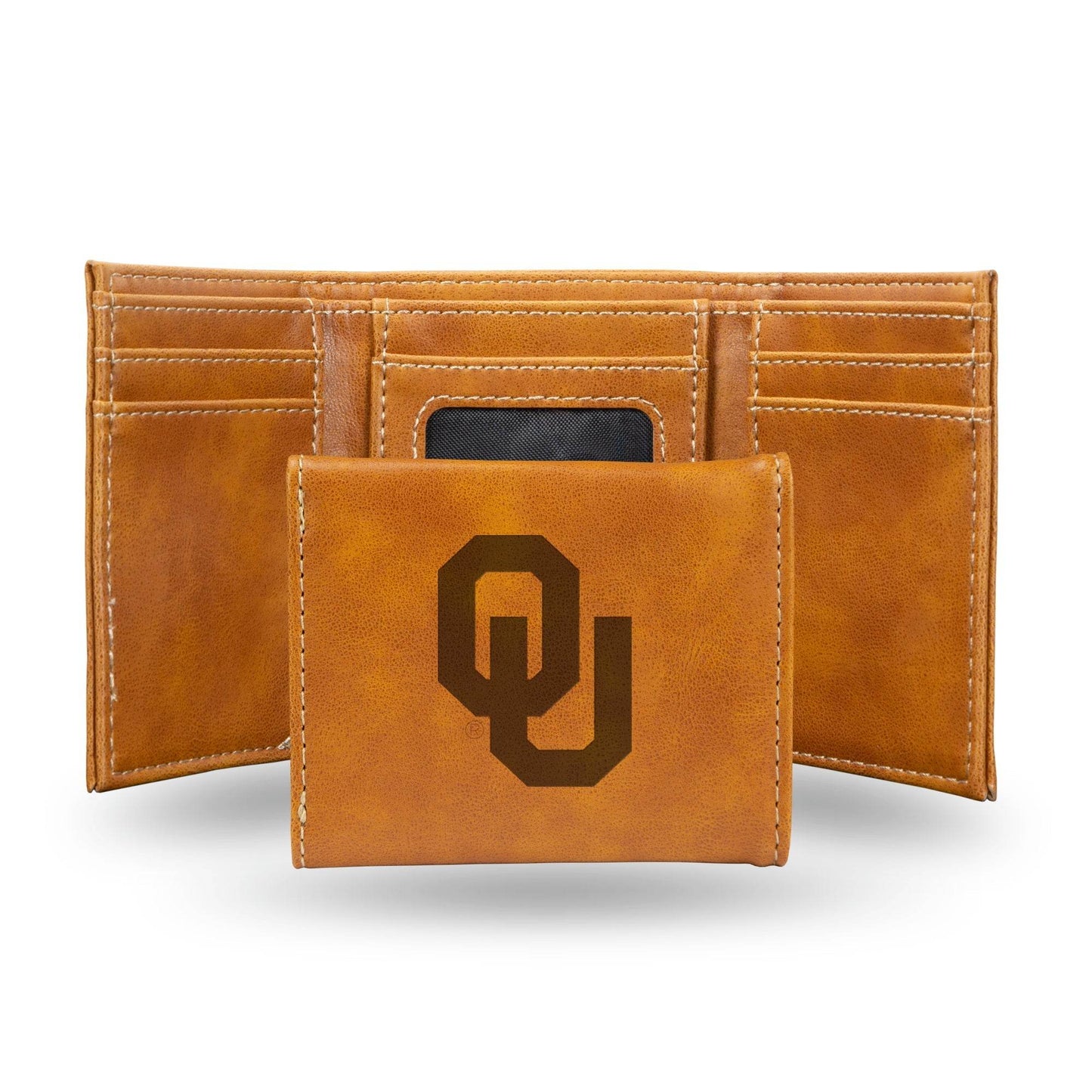 Oklahoma Sooners Trifold Leather Wallet Laser Engraved - ToylandEU