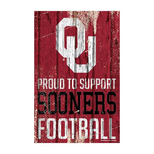 Oklahoma Sooners Wood Sign 11x17 Proud to Support Fans - ToylandEU