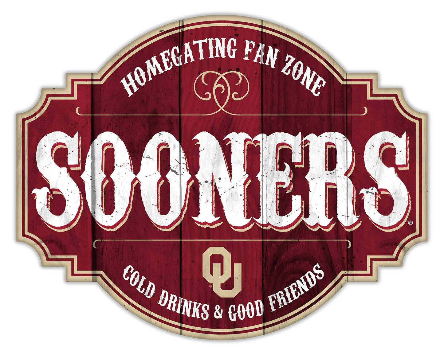 Oklahoma Sooners Wood Sign 12 Inch Homegating Tavern - ToylandEU