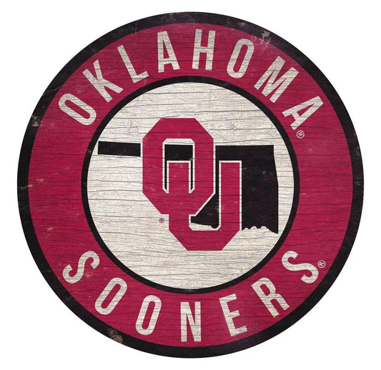  Oklahoma Sooners Wood Sign 12 Inch Round State Design -  ToylandEU™