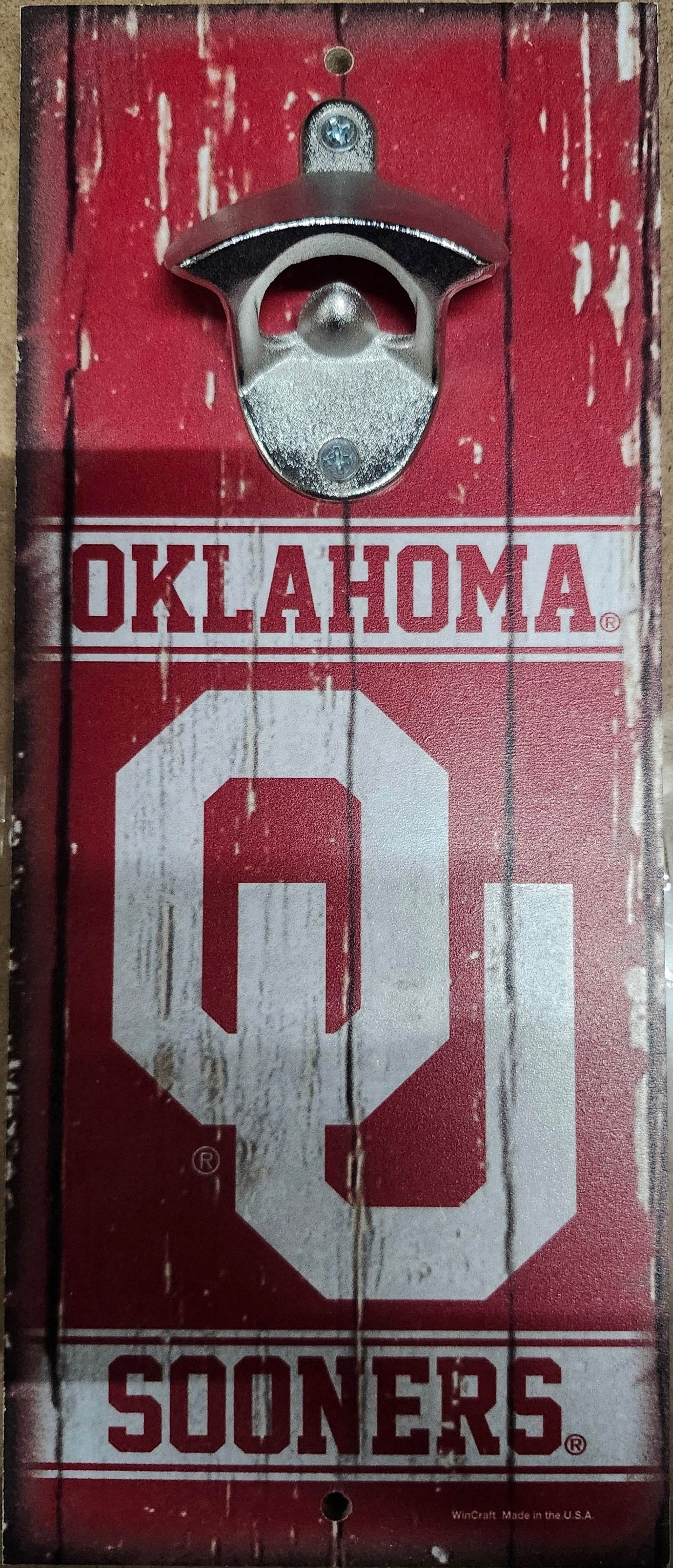 Oklahoma Sooners Wood Sign 5x11 Bottle Opener Alternate - ToylandEU