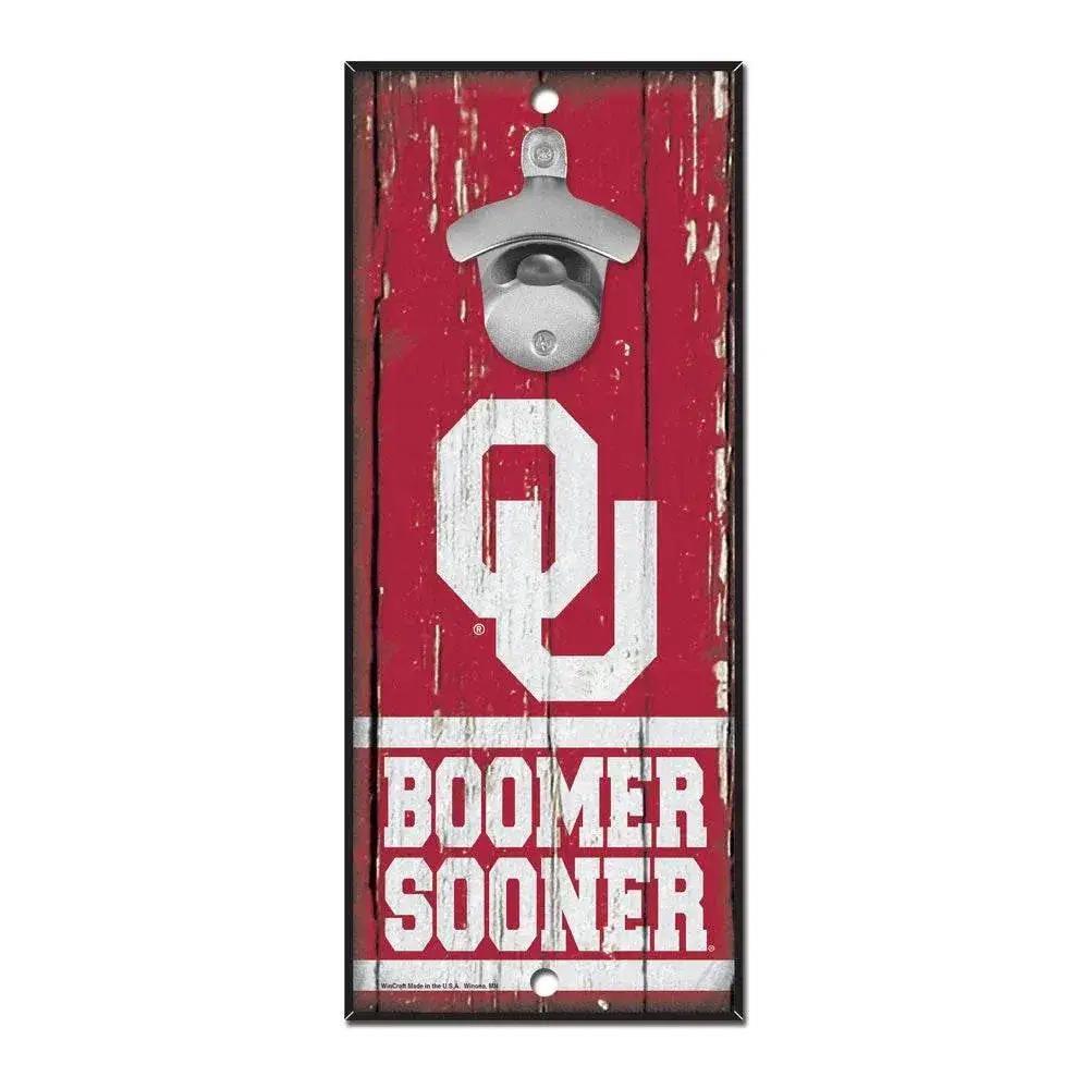  Oklahoma Sooners Wood Sign Bottle Opener 5x11 Wall Mount -  ToylandEU™