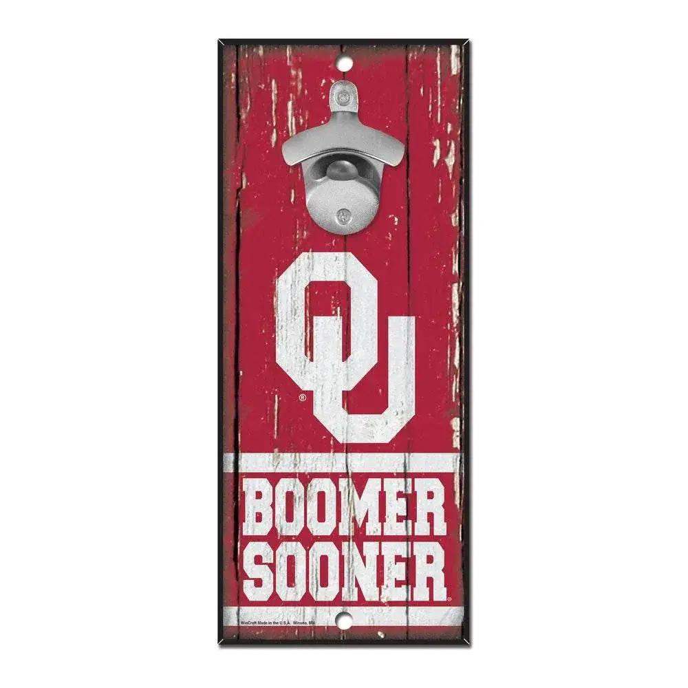  Oklahoma Sooners Wood Sign Bottle Opener 5x11 Wall Mount -  ToylandEU™