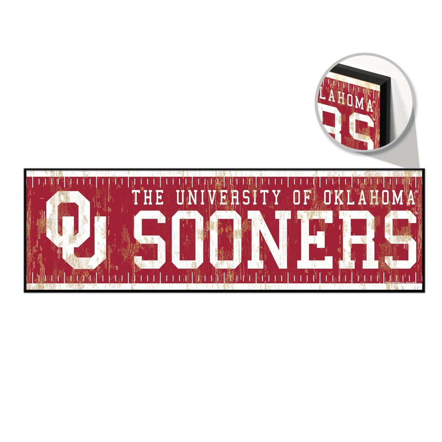 Oklahoma Sooners Wooden Yard Sign 9x30 Outdoor Marker - ToylandEU