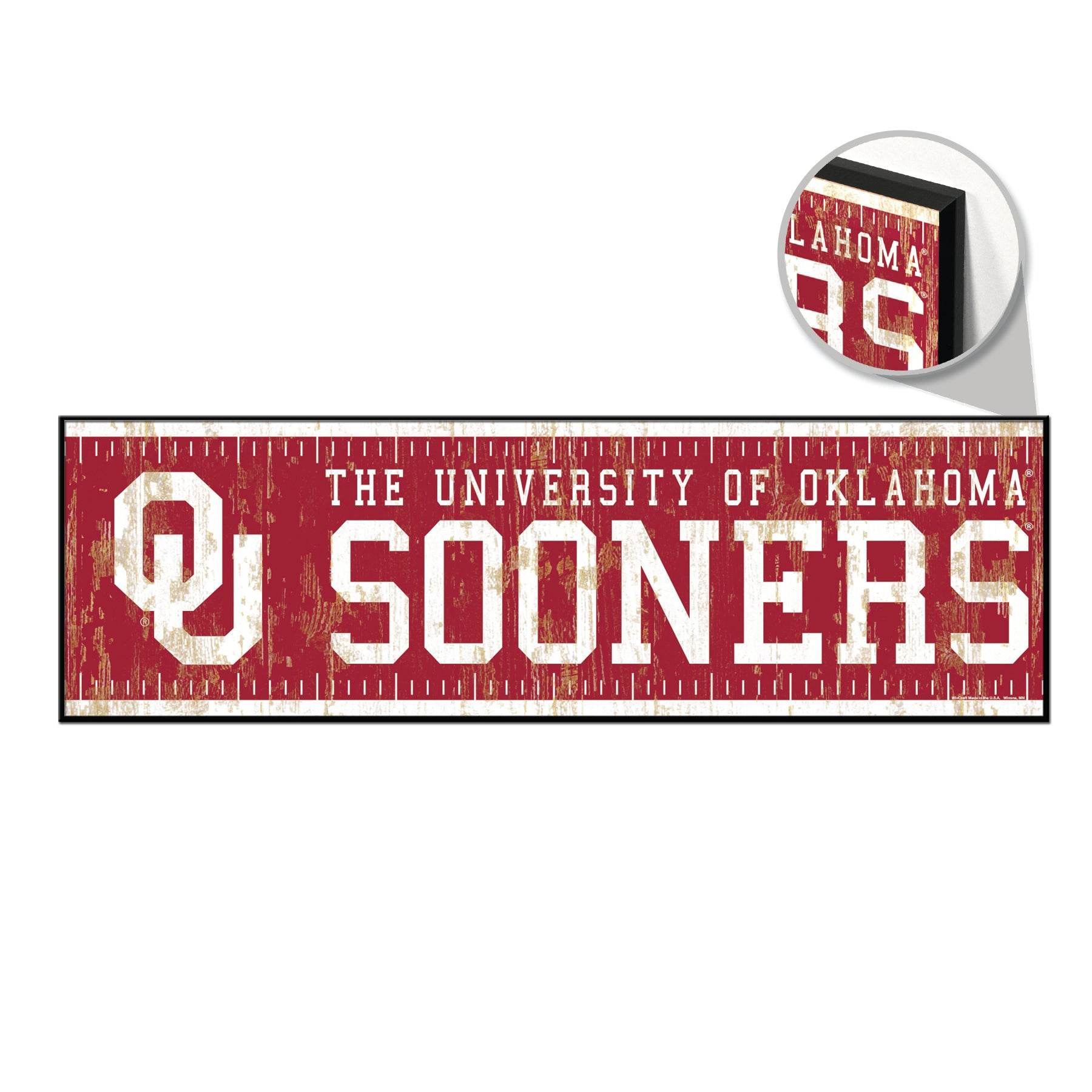 Oklahoma Sooners Wooden Yard Sign 9x30 Outdoor Marker - ToylandEU