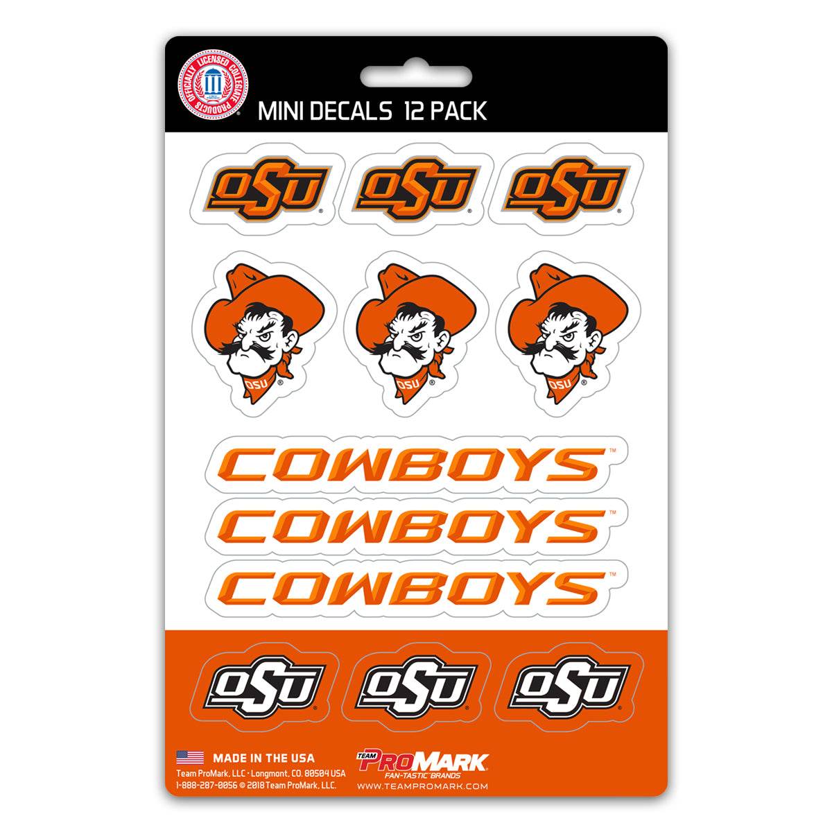 Oklahoma State Cowboys Decal Set Mini 12 Pack Special Order - ToylandEU