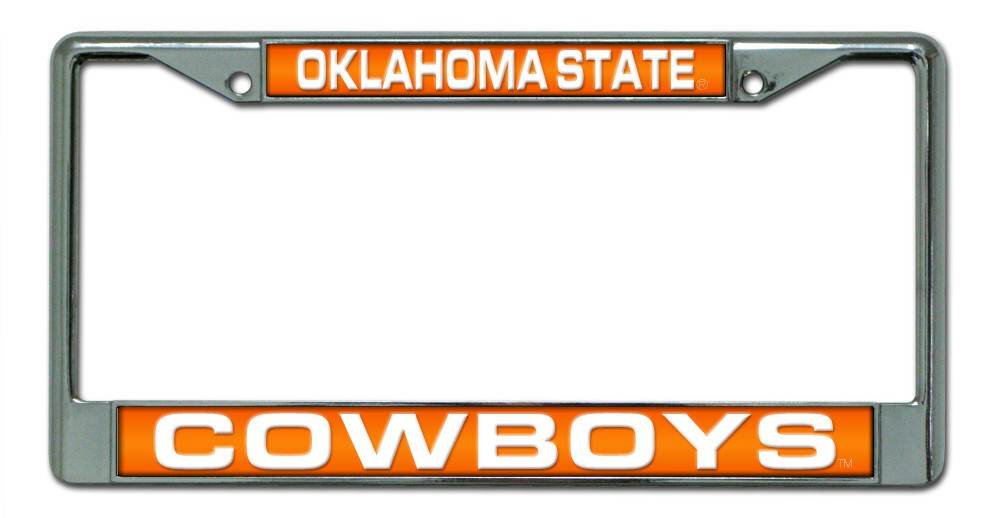 Oklahoma State Cowboys Laser Cut Chrome License Plate Frame - ToylandEU