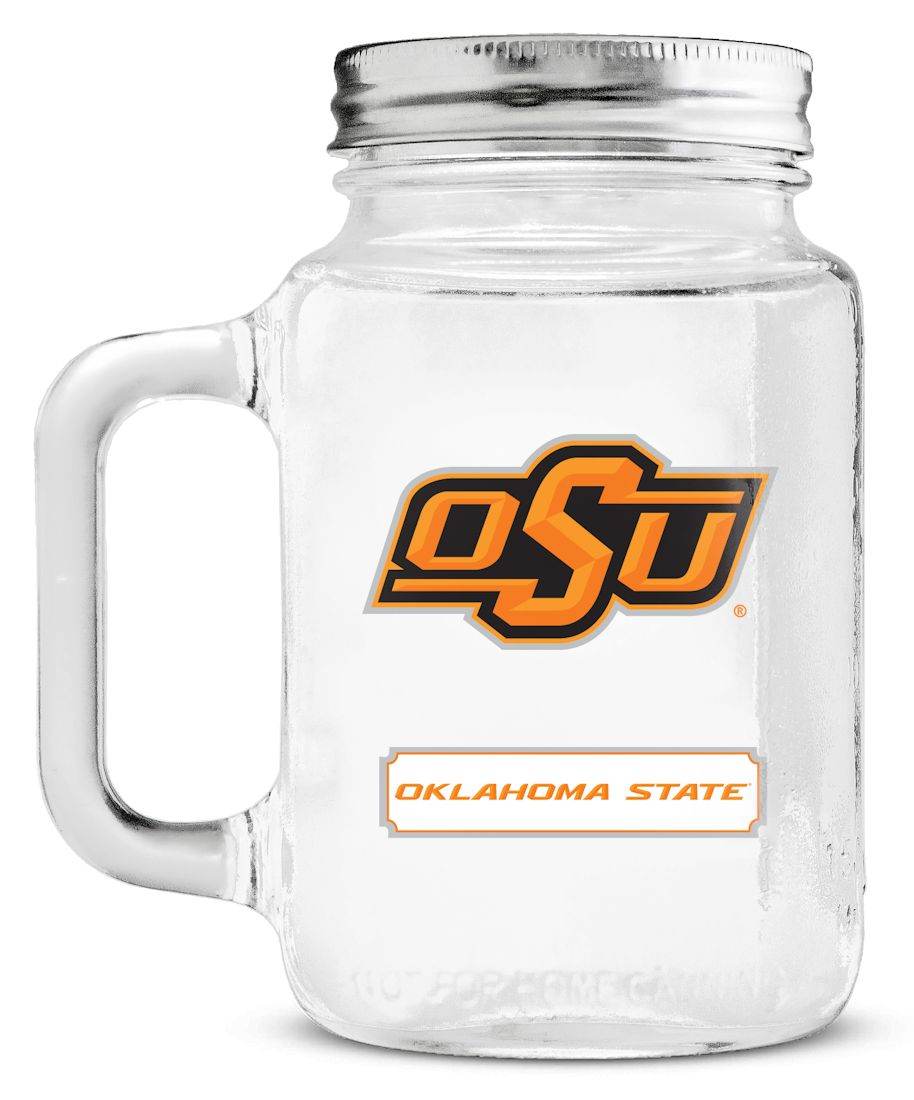 Oklahoma State Cowboys Mason Jar Glass With Lid - ToylandEU