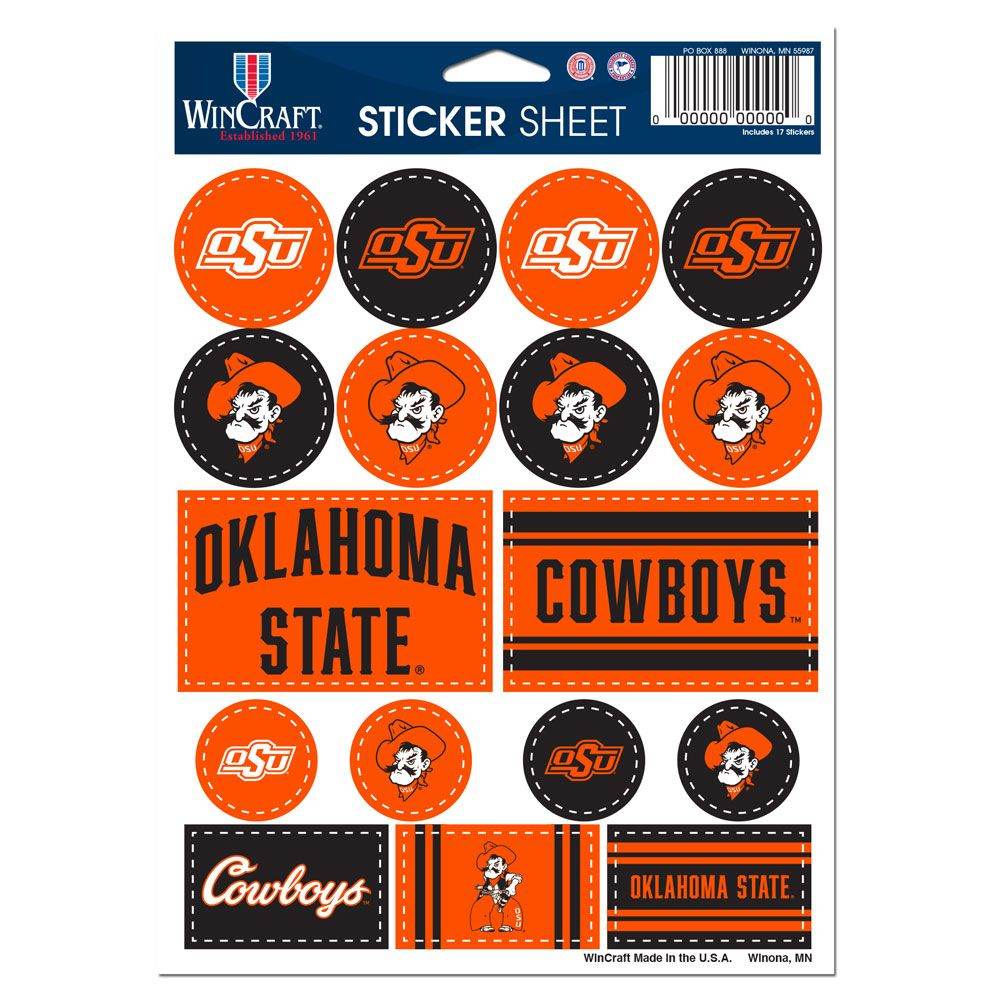 Oklahoma State Cowboys Vinyl Decal Sheet 5x7 Sticker Pack - ToylandEU
