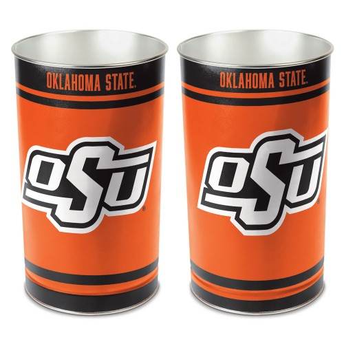 Oklahoma State Cowboys Wastebasket 15 Inch Metal Trash Can - ToylandEU
