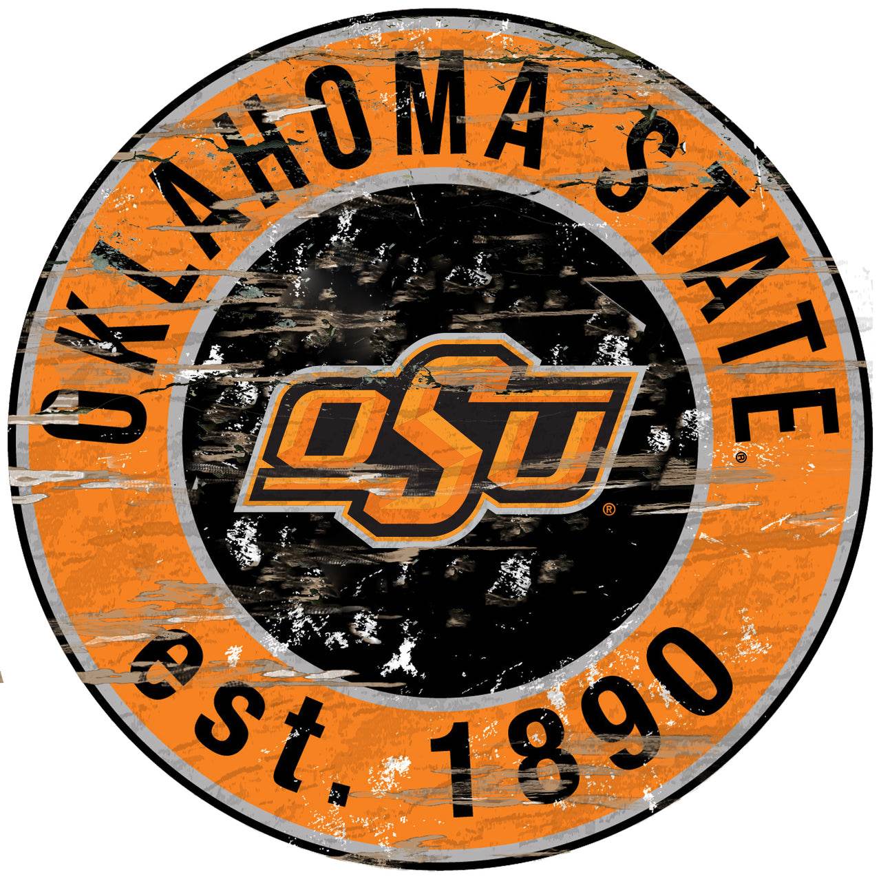 Oklahoma State Cowboys Wood Sign Round 24 Inch Wall Decor - ToylandEU