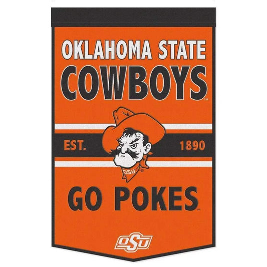 Oklahoma State Cowboys Wool Banner 24x38 Dynasty Slogan - ToylandEU