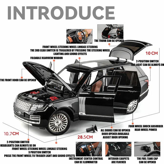 One Eighteen Scale Land Rover Range Rover Diecast Model Car With Sound Light - ToylandEU