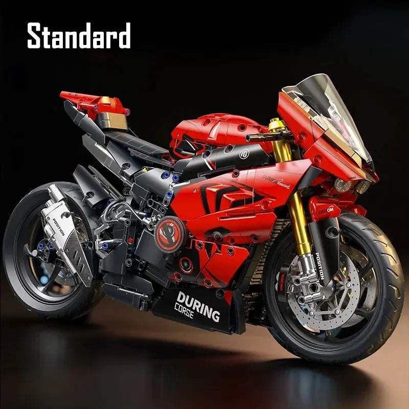 Cool Assembly 2024PCS Building Blocks Set 1:5 Scale Red Racing Motorcycle High Simulation Bricks for Hobbyists Gifts Giving - ToylandEU